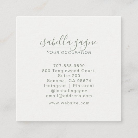 Abstrakt Blue Green Turquoise Quadratische Visitenkarte (Rückseite)