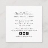 Abstrakt Blue Green Watercolor Schmuckdesigner Quadratische Visitenkarte (Rückseite)