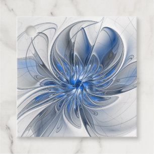 Abstrakt Blue Grey Watercolor Blume Custom Geschenkanhänger