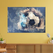 Abstrakt Blue Grunge Soccer Leinwanddruck (Insitu (Wohnzimmer))
