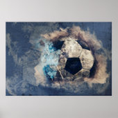 Abstrakt Blue Grunge Soccer Poster (Vorne)