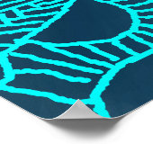 Abstrakt Blue Henna Style Poster (Ecke)