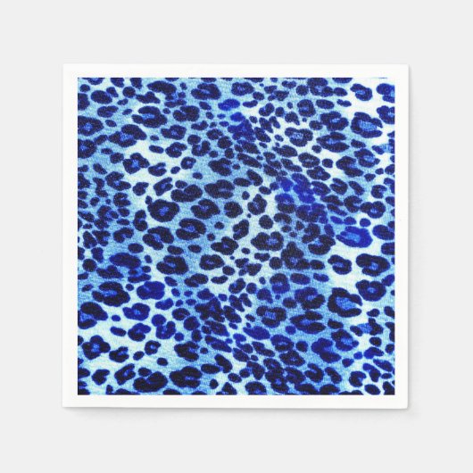 Abstrakt Blue Hipster Cheetah Animal Print Serviette (Vorderseite)