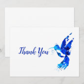 Abstrakt Blue Hummingbird Dankeskarte (Vorne/Hinten)