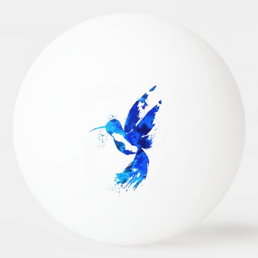 Abstrakt Blue Hummingbird Tischtennisball (Vorderseite)