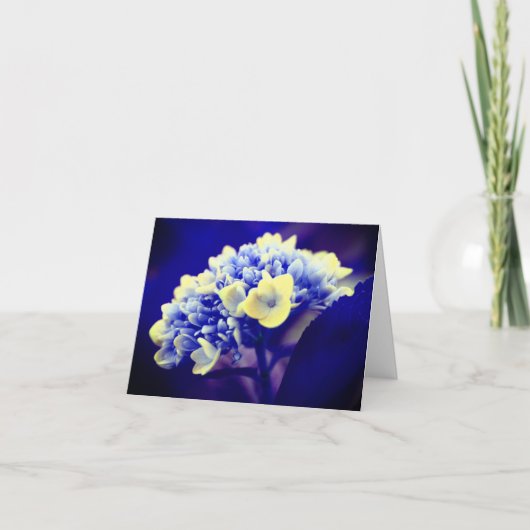 Abstrakt Blue Hydrangea Blume Note Card Dankeskarte (Vorderseite)