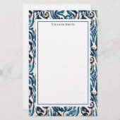 Abstrakt Blue Ikat Briefpapier (Vorne/Hinten)