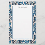 Abstrakt Blue Ikat Briefpapier (Vorderseite)