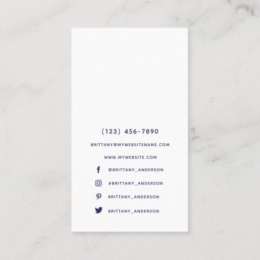 Abstrakt Blue Indigo Custom Unique Visitenkarte (Rückseite)