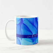 Abstrakt Blue Indigo Einzigartig Kaffeetasse (Links)