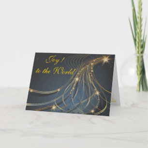 Abstrakt Blue Joy to the World Christmas Card Feiertagskarte