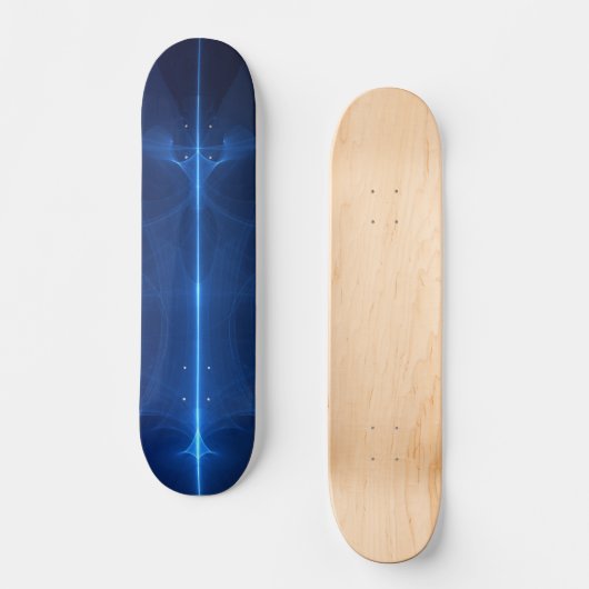 Abstrakt Blue Light Wave Skateboard (Vorderseite)