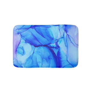 Abstrakt Blue Lila Wirbel Zurzeit Badematte