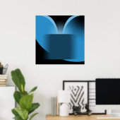Abstrakt Blue Luxury mit Black AP004 Poster (Heimbüro)