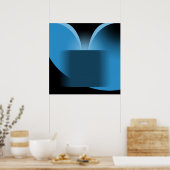 Abstrakt Blue Luxury mit Black AP004 Poster (Küche)