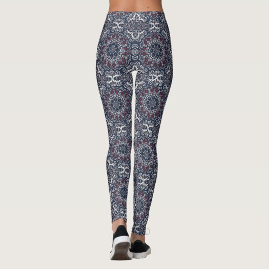 Abstrakt Blue Mandala Leggings (Rückseite)