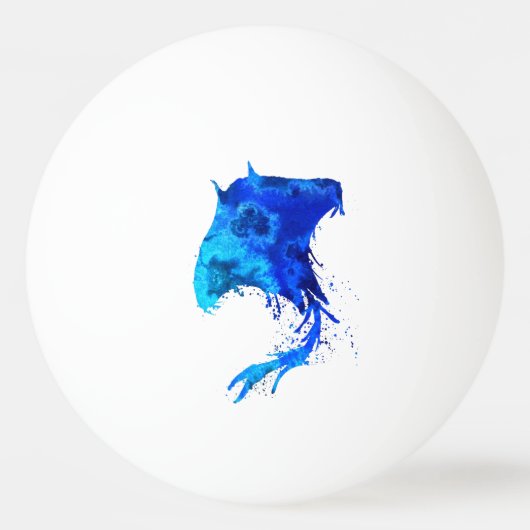 Abstrakt Blue Manta Ray Tischtennisball (Vorderseite)