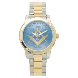 Abstrakt Blue Masonic Mit Monogramm Armbanduhr