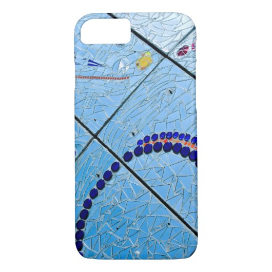 Abstrakt Blue Mirror Mosaic Case-Mate iPhone Hülle (Rückseite)