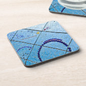 Abstrakt Blue Mirror Mosaic Getränkeuntersetzer (Linke Seite)