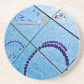 Abstrakt Blue Mirror Mosaic Getränkeuntersetzer (Vorne)