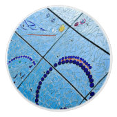 Abstrakt Blue Mirror Mosaic Keramikknauf (Vorderseite)