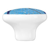 Abstrakt Blue Mirror Mosaic Keramikknauf (Seitenansicht)