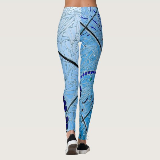 Abstrakt Blue Mirror Mosaic Leggings (Rückseite)