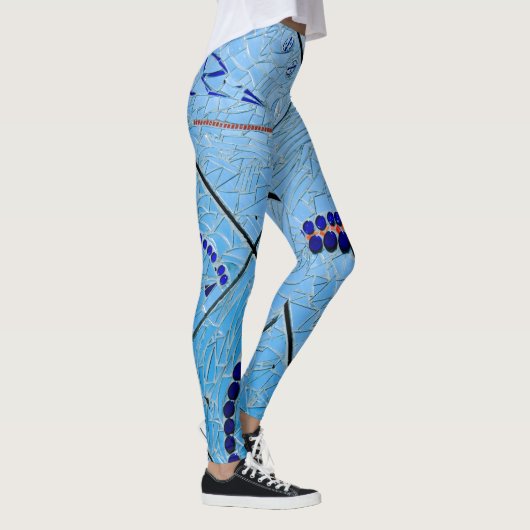 Abstrakt Blue Mirror Mosaic Leggings (Rechts)