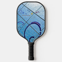 Abstrakt Blue Mirror Mosaic Pickleball Schläger