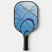 Abstrakt Blue Mirror Mosaic Pickleball Schläger (Rückseite)
