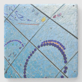 Abstrakt Blue Mirror Mosaic Steinuntersetzer (Vorderseite)
