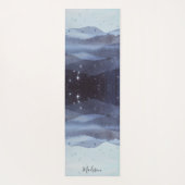 Abstrakt Blue Mountains Stars Personalisiert Yogamatte (Rückseite)