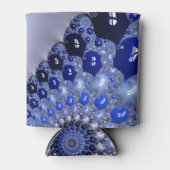Abstrakt Blue Ombre Fraktal Bubbles Dosenkühler (Vorderseite)