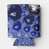Abstrakt Blue Ombre Fraktal Bubbles Dosenkühler (Rückseite)