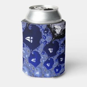 Abstrakt Blue Ombre Fraktal Bubbles Dosenkühler