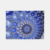 Abstrakt Blue Ombre Fraktal Bubbles Fleecedecke (Vorderseite (Horizontal))