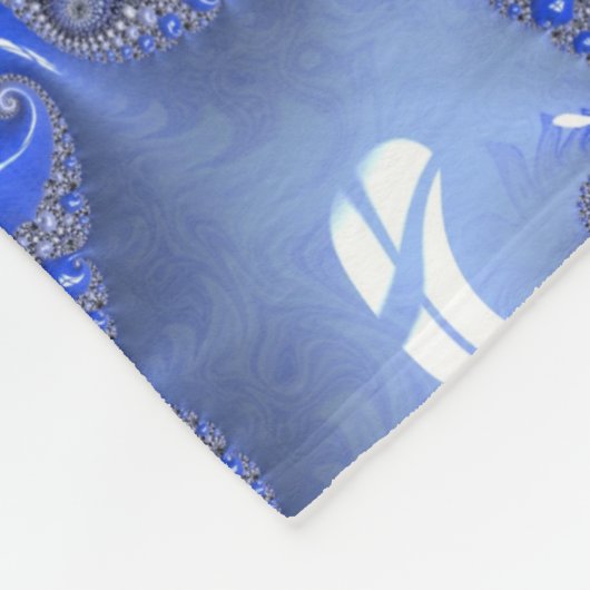 Abstrakt Blue Ombre Fraktal Bubbles Fleecedecke (Ecke)