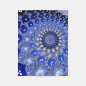 Abstrakt Blue Ombre Fraktal Bubbles Fleecedecke (Vorderseite)