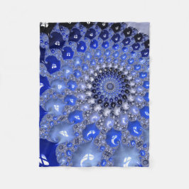 Abstrakt Blue Ombre Fraktal Bubbles Fleecedecke
