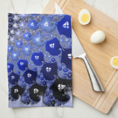 Abstrakt Blue Ombre Fraktal Bubbles Geschirrtuch (Viertel Falte)