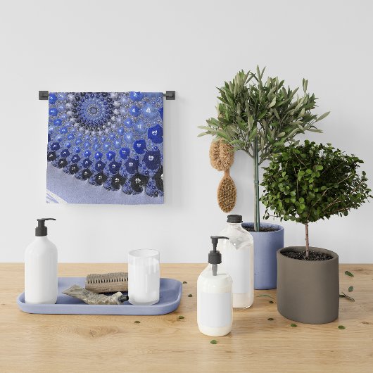 Abstrakt Blue Ombre Fraktal Bubbles Handtuch