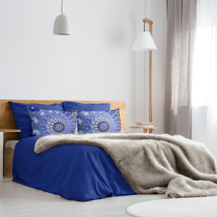 Abstrakt Blue Ombre Fraktal Bubbles Kissenbezug