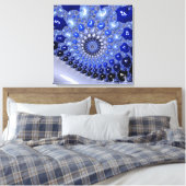Abstrakt Blue Ombre Fraktal Bubbles Leinwanddruck (Insitu (Schlafzimmer))