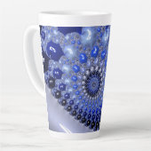 Abstrakt Blue Ombre Fraktal Bubbles Milchtasse (Linke Ecke)