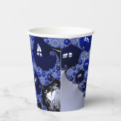 Abstrakt Blue Ombre Fraktal Bubbles Pappbecher (Rechts)