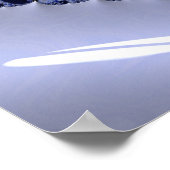 Abstrakt Blue Ombre Fraktal Bubbles Poster (Ecke)