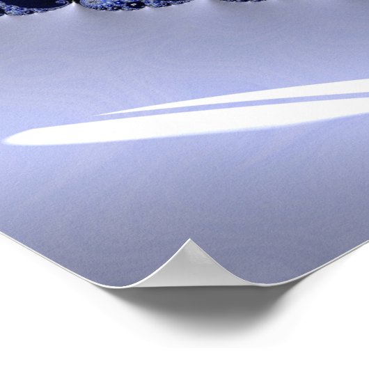 Abstrakt Blue Ombre Fraktal Bubbles Poster (Ecke)