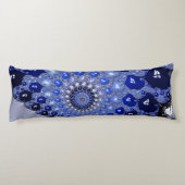 Abstrakt Blue Ombre Fraktal Bubbles Seitenschläferkissen (Rückseite)