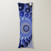 Abstrakt Blue Ombre Fraktal Bubbles Seitenschläferkissen (Vorderseite Vertikal)